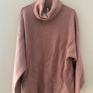 Free People Dusty Rose Cowl Neck Sweater
